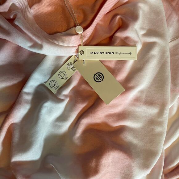 Max Studio Performance Pink Tie Dye Sweat Shirt, Size Large - Picture 7 of 7